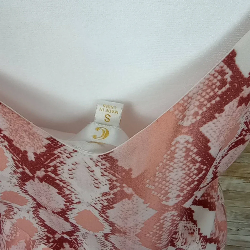 Charming‎ Charlie’s Spaghetti Strap Pink Snakeskin Print Top S
